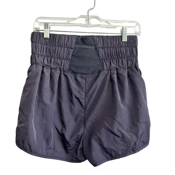 FREE PEOPLE THE WAY HOME SHORTS BLUE MEDIUM HIGH WAISTED NYLON SMOCKED WAISTBAND - Picture 2 of 8